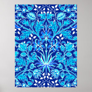 William Morris Hyacinth Print, Navy & Cobalt Blue Poster