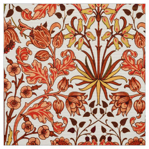 William Morris Hyacinth Print, Orange and Rust Fabric