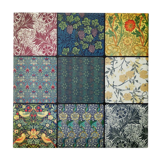 William * Morris II Art Nouveau Collage Tile (Front)