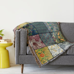William * Morris II Art Nouveau Quilt Patch Throw