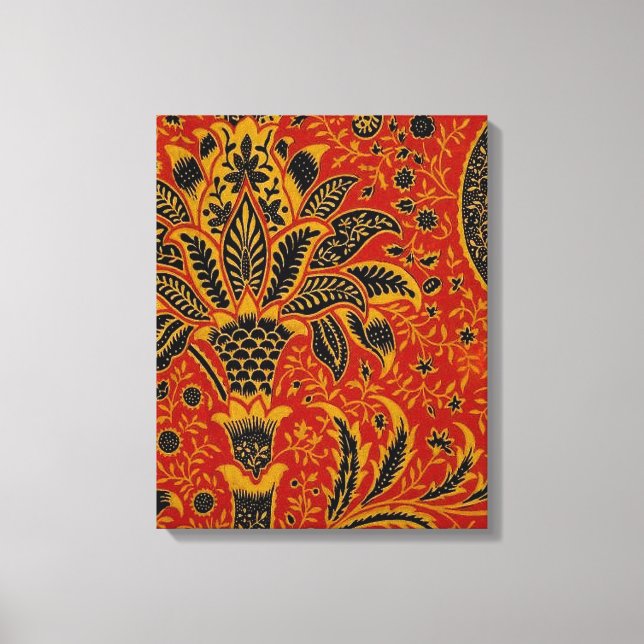 William Morris India Red Floral Canvas Print (Front)