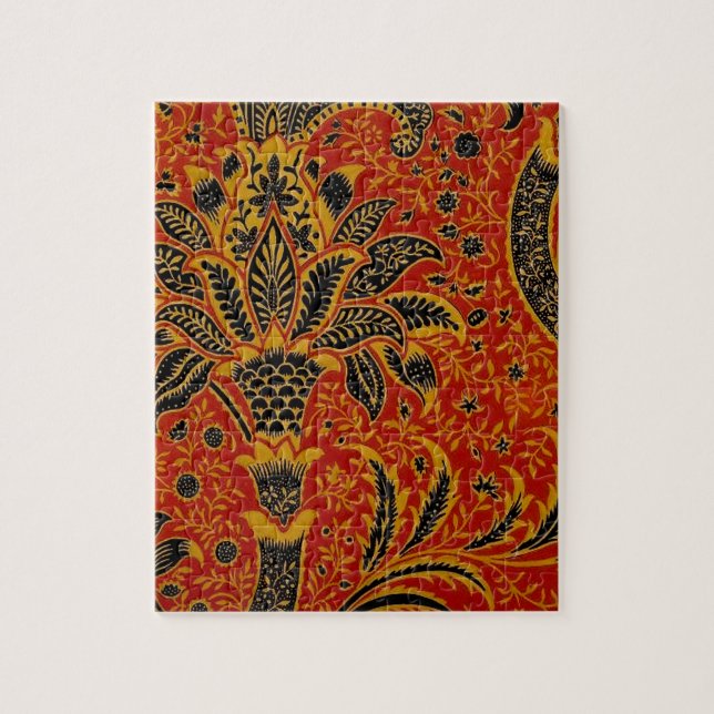 William Morris India Red Floral Jigsaw Puzzle (Vertical)