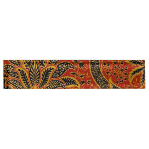 William Morris India Red Floral Nameplate