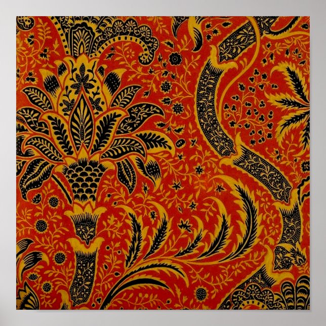William Morris India Red Floral Poster (Front)