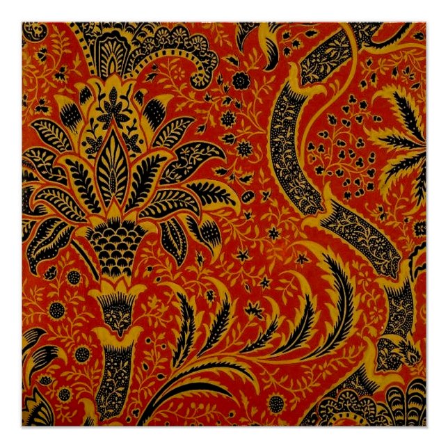 William Morris India Red Floral Poster (Front)