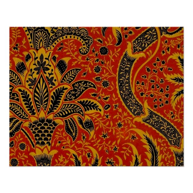 William Morris India Red Floral Poster (Front)