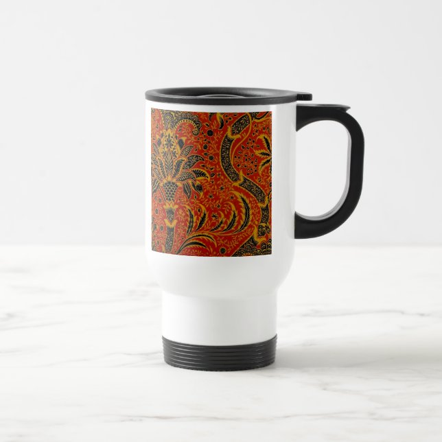 William Morris India Red Floral Travel Mug (Right)