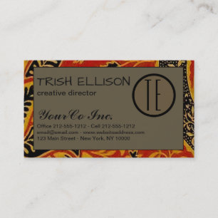 William Morris India Red Floral Vintage Classic Business Card