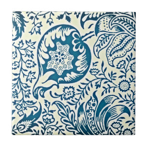 William Morris Indian Blue Pattern Ceramic Tile