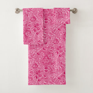 William Morris Indian, Deep Fuchsia Pink Bath Towel Set