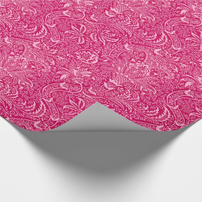 William Morris Indian, Deep Fuchsia Pink Wrapping Paper (Corner)