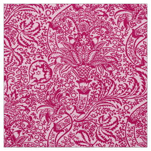William Morris Indian, Fuchsia and Pastel Pink Fabric