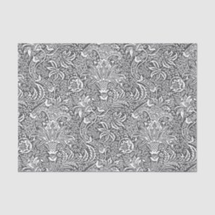 William Morris Indian, Graphite Grey and White Tissue Paper