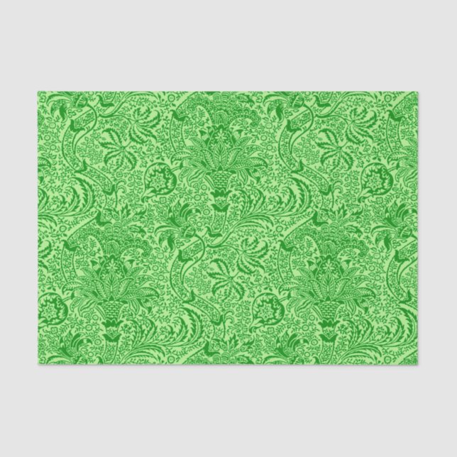 William Morris Indian, Lime and Kiwi Green Tissue Paper (Front)