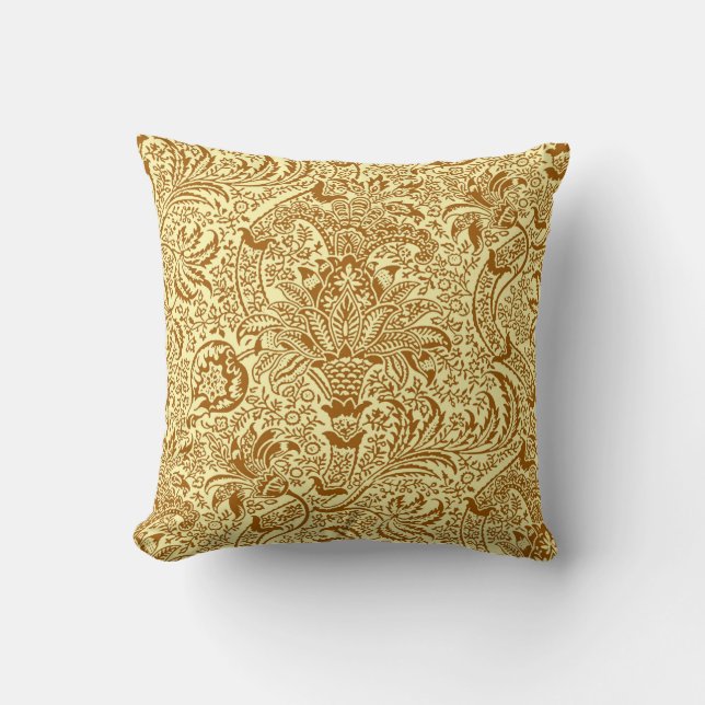William Morris Indian, Mustard Yellow and Gold Cushion (Front)