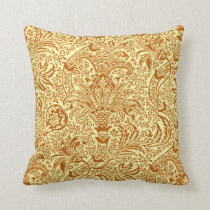 William Morris Indian, Mustard Yellow and Gold Cushion