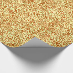 William Morris Indian, Mustard Yellow and Gold Wrapping Paper