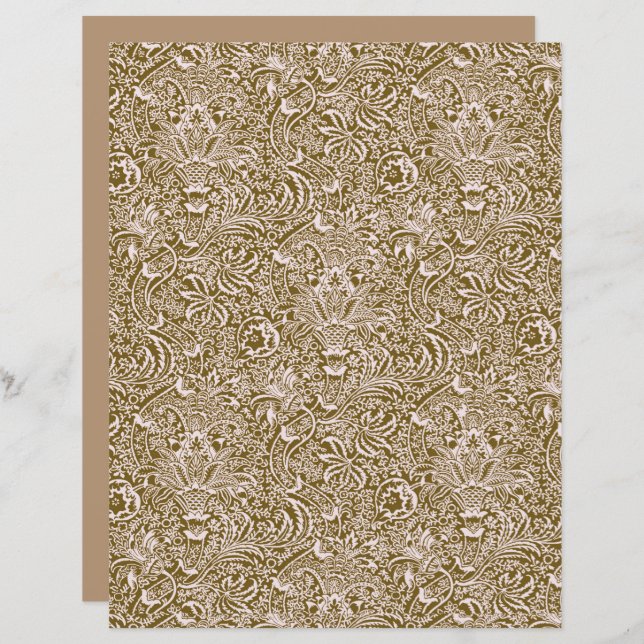 William Morris Indian, Taupe Tan and Beige  (Front/Back)
