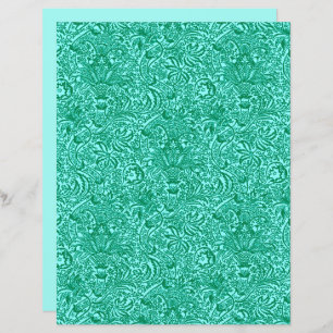 William Morris Indian, Turquoise and Light Aqua