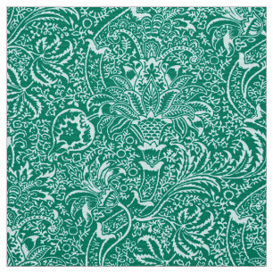 William Morris Indian, Turquoise and Light Aqua Fabric