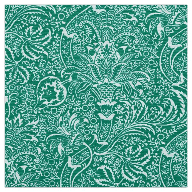 William Morris Indian, Turquoise and Light Aqua Fabric (Swatch)
