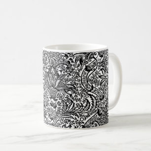 William Morris Indian, White and Black  Coffee Mug