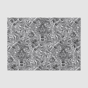 William Morris Indian, White and Black Tissue Paper