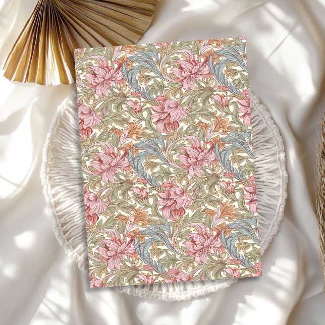 William Morris inspired blush pink sage green blue Tissue Paper (William Morris inspired blush pink sage green blue Tissue Paper)