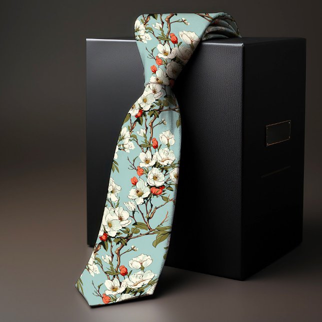 William Morris-Inspired Cherry Blossom Floral Tie (Creator Uploaded)