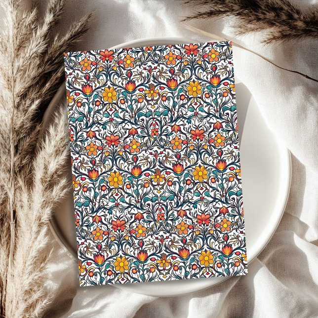 William Morris inspired colourful vibrant colours Tissue Paper (William Morris inspired colorful vibrant colors Tissue Paper)