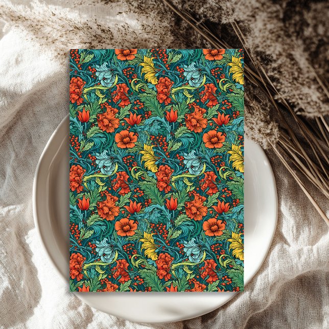 William Morris inspired colourful vibrant flowers  Tissue Paper (William Morris inspired colorful vibrant flowers Tissue Paper)