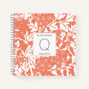 William Morris inspired floral monogram Notebook