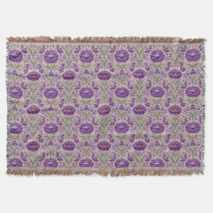 William Morris Inspired Floral Pattern Throw Blanket