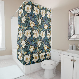 William Morris Inspired Floral Shower Curtain