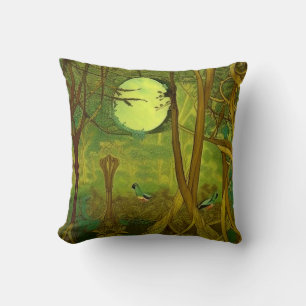William Morris Inspired Forest with Birds Cottage Cushion