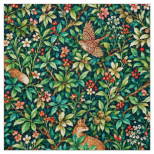 William Morris Inspired Fox and Pheasant Fabric