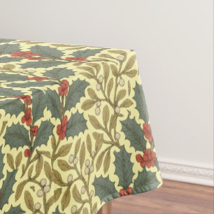 William Morris Inspired Holly & Mistletoe Tablecloth