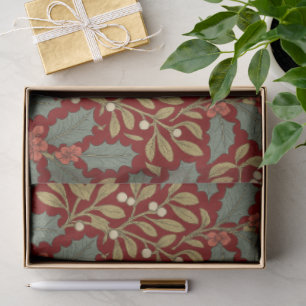 William Morris Inspired Holly & Mistletoe Tissue Paper