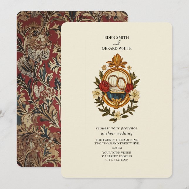 William Morris Inspired Invitation (Front/Back)