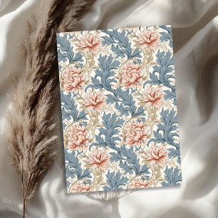 William Morris inspired pastel blue pale pink Tissue Paper