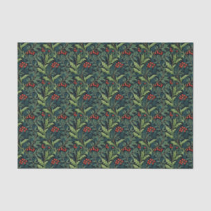 William Morris Inspired Red Holly Berry Christmas Tissue Paper
