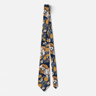William Morris Inspired Spaniel and Flowers Tie