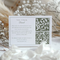 William Morris Inspired Wedding Information Card