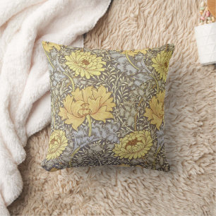 William Morris Inspired Yellow Botanical  Cushion