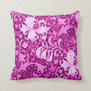 William Morris Iris and Lily, Amethyst Purple Cushion