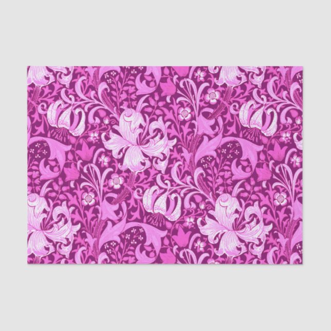 William Morris Iris and Lily, Amethyst Purple Tissue Paper (Front)