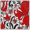 William Morris Iris and Lily, Black, White and Red