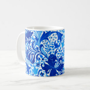 William Morris Iris and Lily, Cobalt Blue Coffee Mug