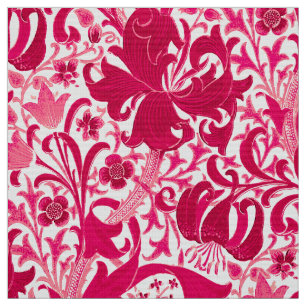 William Morris Iris and Lily, Fuchsia Pink Fabric