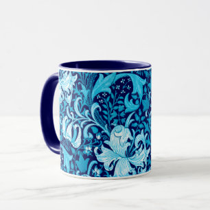 William Morris Iris and Lily, Indigo Blue Mug